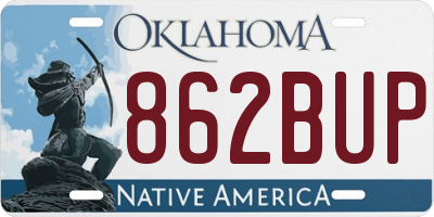 OK license plate 862BUP