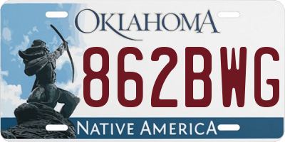 OK license plate 862BWG