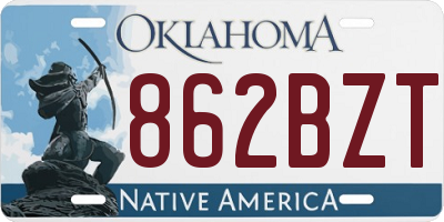 OK license plate 862BZT