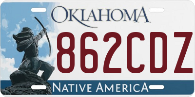 OK license plate 862CDZ