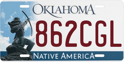 OK license plate 862CGL
