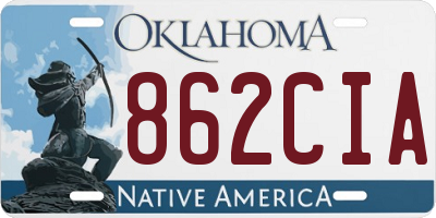 OK license plate 862CIA