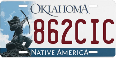 OK license plate 862CIC