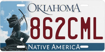 OK license plate 862CML