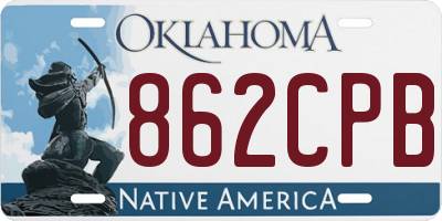 OK license plate 862CPB