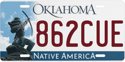 OK license plate 862CUE