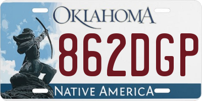 OK license plate 862DGP