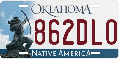 OK license plate 862DLO