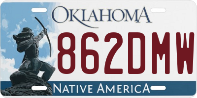 OK license plate 862DMW