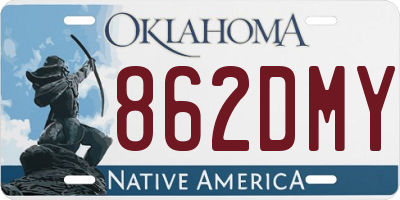 OK license plate 862DMY
