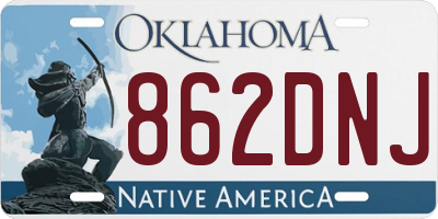 OK license plate 862DNJ