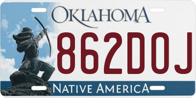 OK license plate 862DOJ