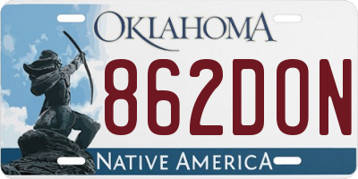 OK license plate 862DON