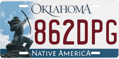 OK license plate 862DPG