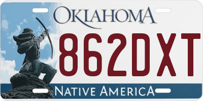 OK license plate 862DXT