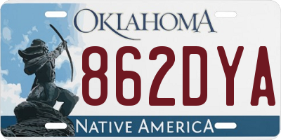OK license plate 862DYA