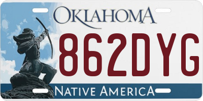 OK license plate 862DYG