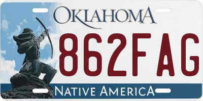 OK license plate 862FAG