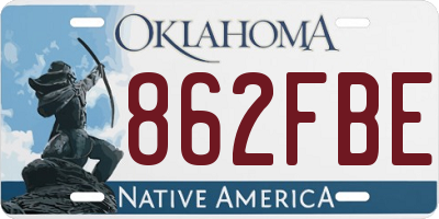 OK license plate 862FBE