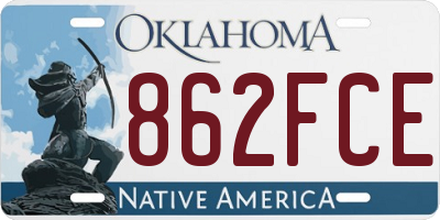 OK license plate 862FCE