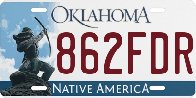 OK license plate 862FDR
