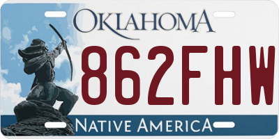 OK license plate 862FHW