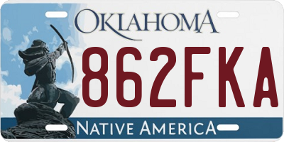 OK license plate 862FKA