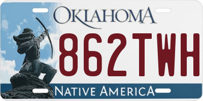 OK license plate 862TWH