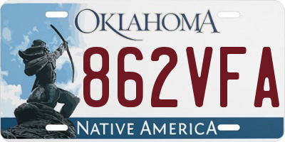 OK license plate 862VFA