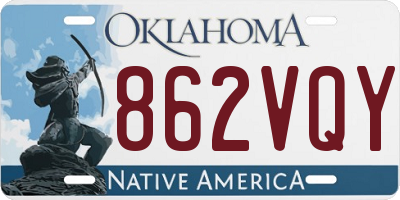 OK license plate 862VQY