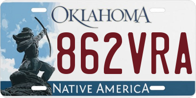 OK license plate 862VRA