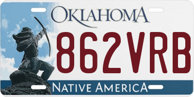OK license plate 862VRB