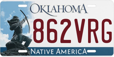 OK license plate 862VRG