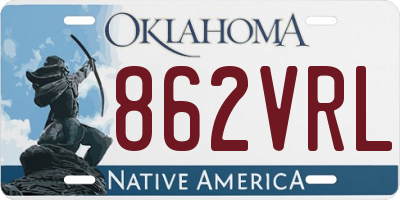 OK license plate 862VRL