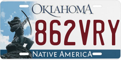 OK license plate 862VRY