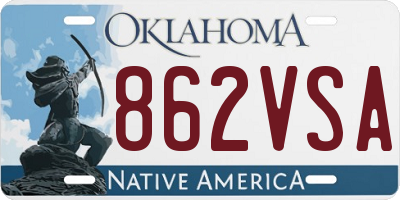 OK license plate 862VSA