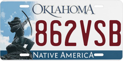 OK license plate 862VSB