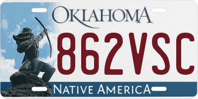 OK license plate 862VSC