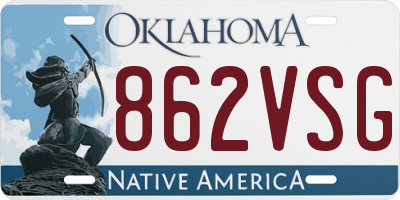 OK license plate 862VSG