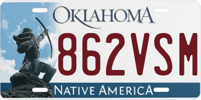 OK license plate 862VSM