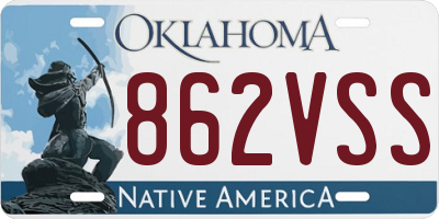 OK license plate 862VSS