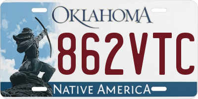 OK license plate 862VTC