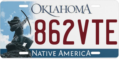 OK license plate 862VTE