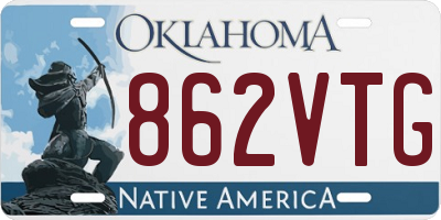 OK license plate 862VTG
