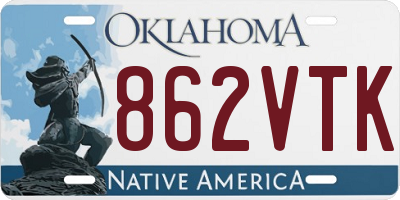 OK license plate 862VTK