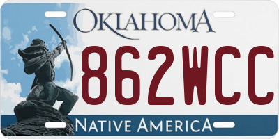 OK license plate 862WCC