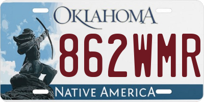 OK license plate 862WMR