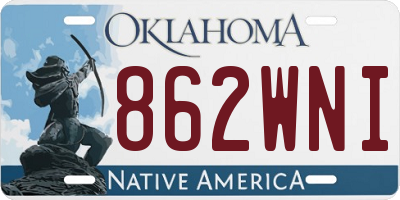 OK license plate 862WNI