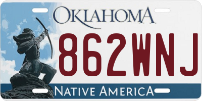 OK license plate 862WNJ