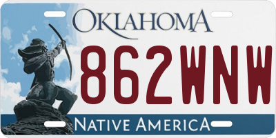 OK license plate 862WNW